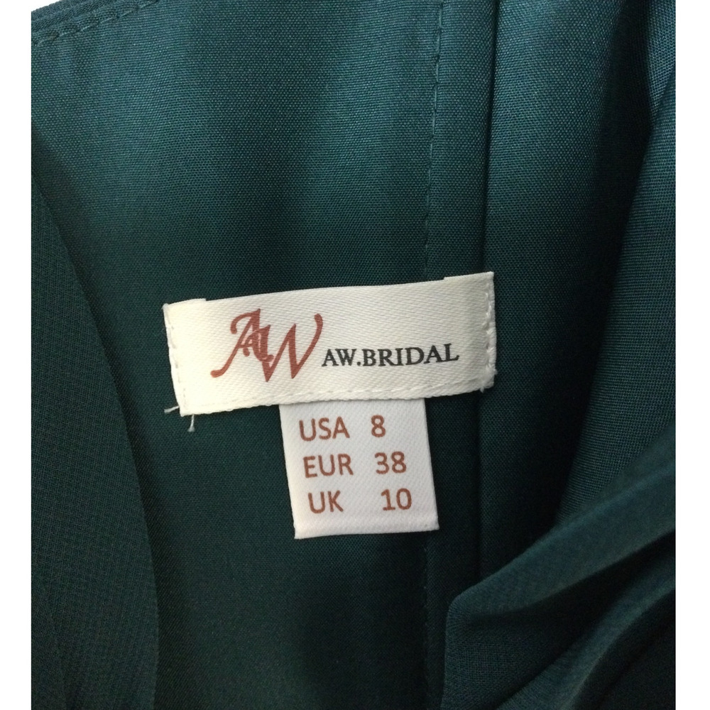 AW BRIDAL 8 M emerald green Lorene wedding bridesmaid party maxi dress NEW B43 - Picture 10 of 11